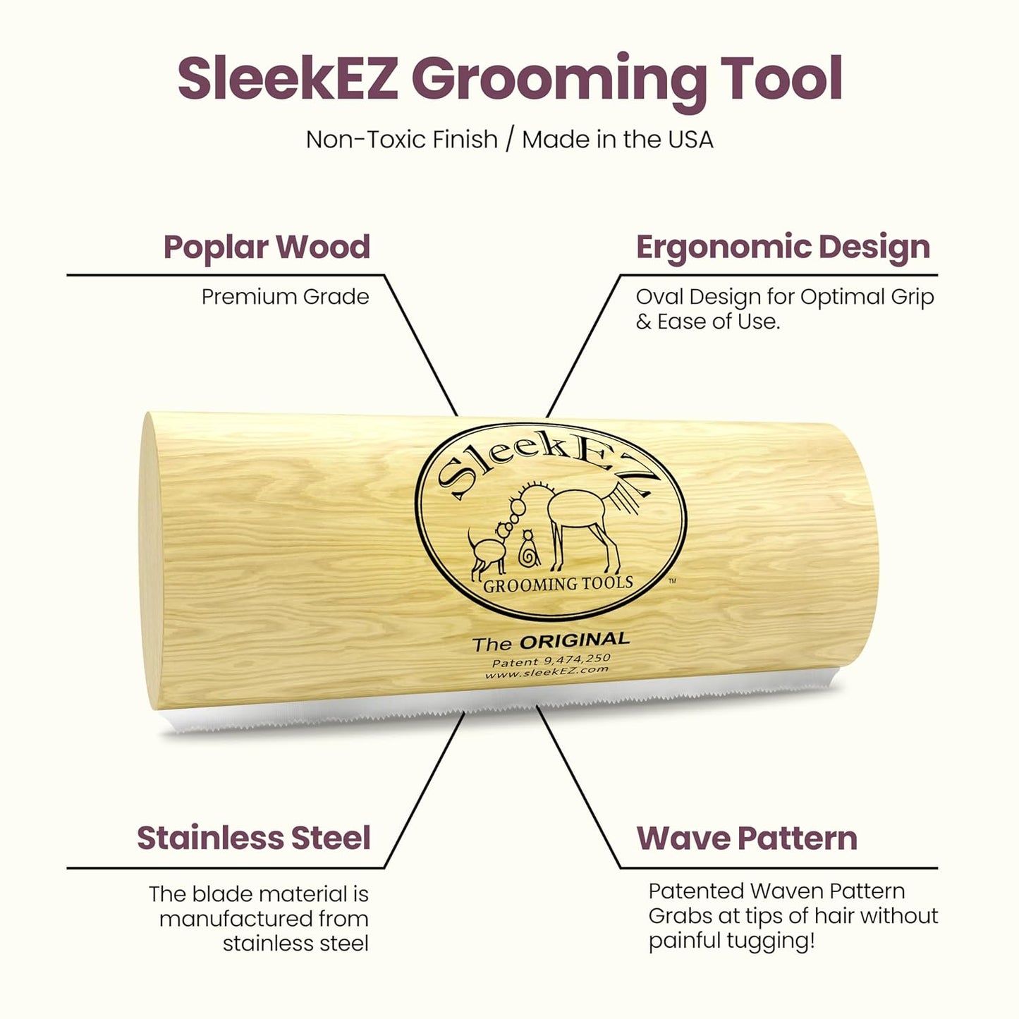 Sleekez Dog Brush for Shedding & Dog Grooming Supplies, Pet Hair Removal Tool, Dog Hair Remover, Deshedding Dog Brush, Dog Brush for Short Haired Dogs, Dog Comb, Dog Hair Brush, Dog Shedding Brush