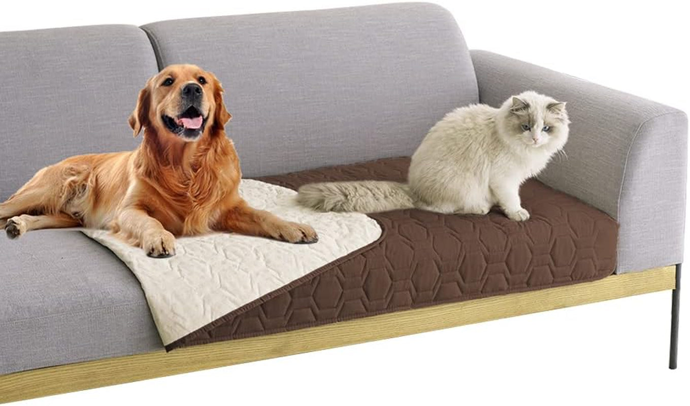 Waterproof and Anti-Slip Dog Bed Cover and Pet Blanket Sofa Pet Bed Mat ，Car Incontinence Mattress Protectors Furniture Couch Cover for Most Cats Dogs, Pets<30X70-Chocolate>