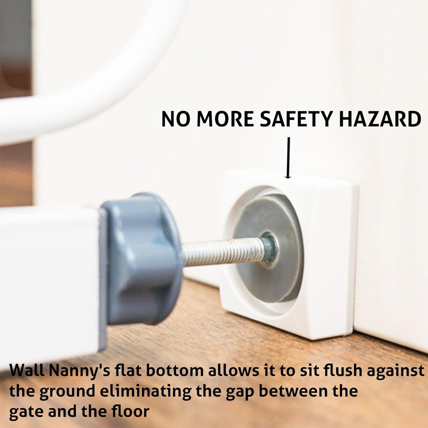 Wall Nanny Mini (4 Pack - Made in USA) Smallest Low-Profile Wall Protector for Baby Gates - Perfect in Doorways - Best Saver Cups Guard Pad Trim & Paint for Child Dog Pet Pressure Gate (Black)