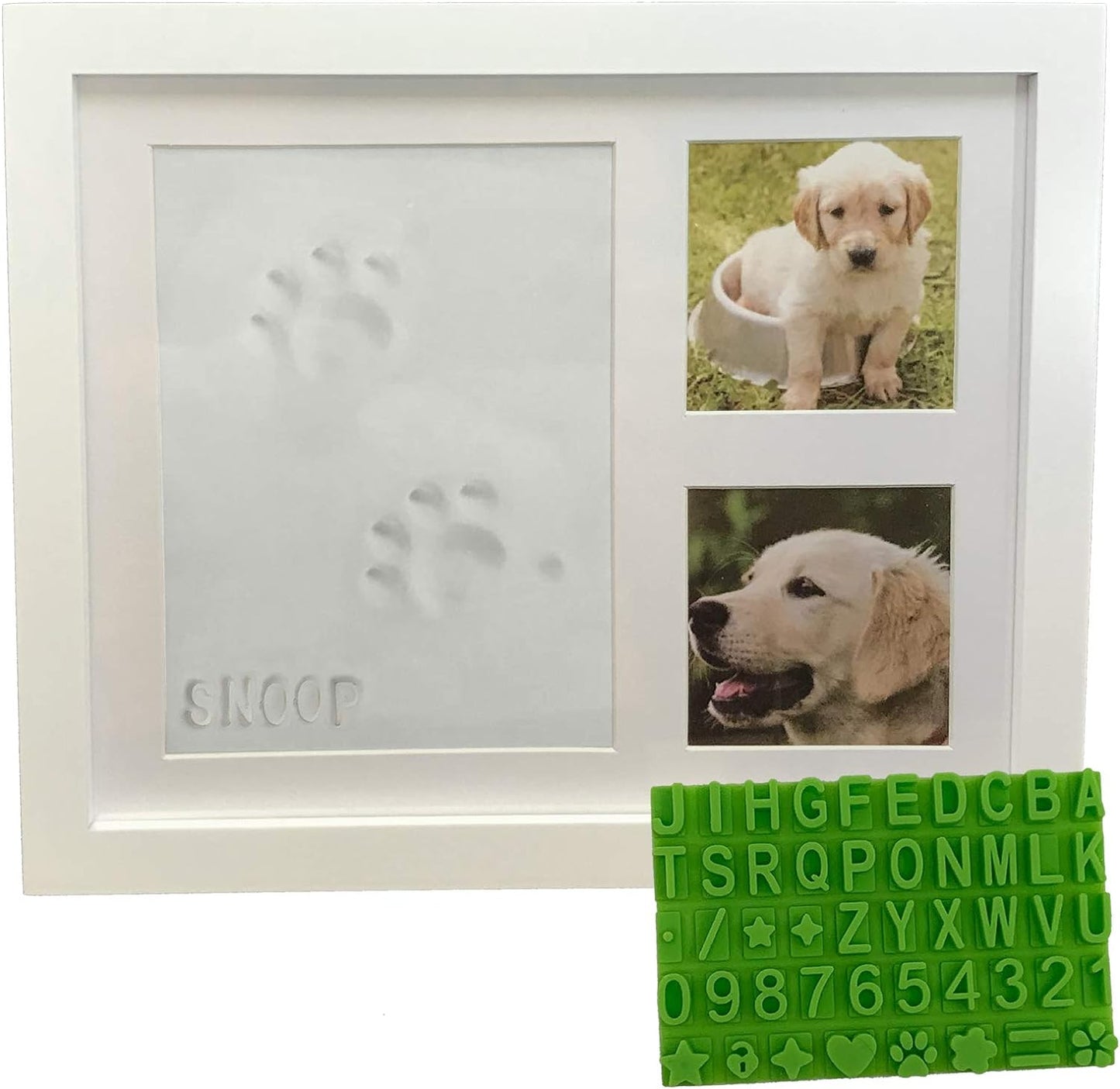 Ultimate Dog or Cat Pet Pawprint Keepsake Kit & Wood Picture Frame - Personalized Gift for Pet Lovers and Memorials (Black)