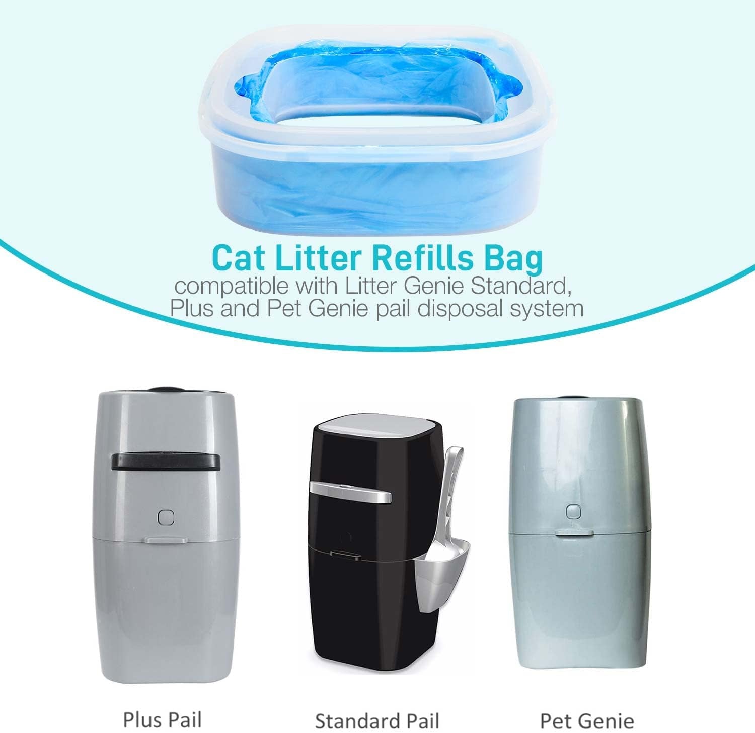 Cat Litter Refills Compatible with Litter Genie and Pet Genie Pail Generic Litter Refills Bag Included One Non-Original Refill Cartridge (10 Pack)