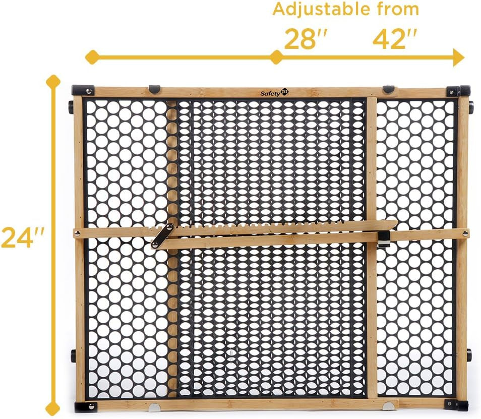 Safety 1St Eco-Friendly Nature Next Bamboo Gate, Bamboo and Black, Fits Spaces between 28" and 42" Wide