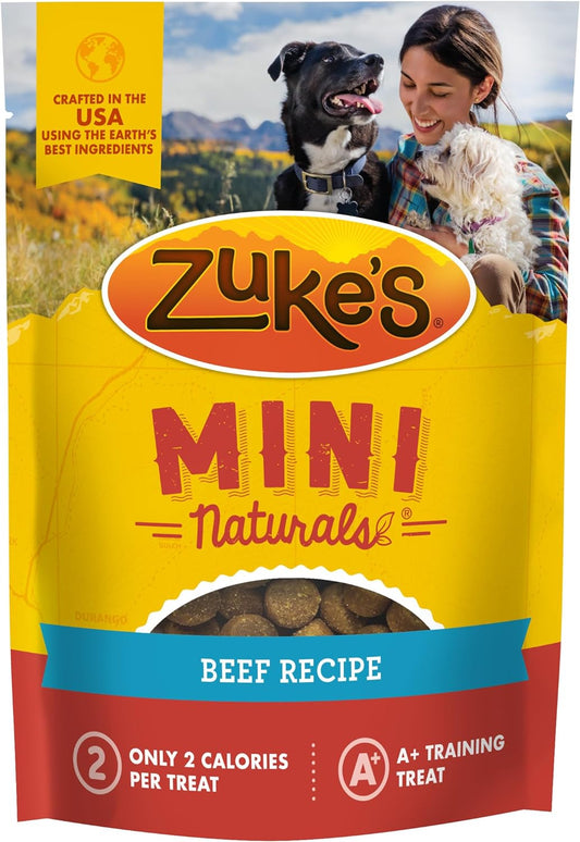 Zuke’S Mini Naturals Soft and Chewy Dog Treats for Training Pouch, Natural Treat Bites with Beef Recipe - 6.0 OZ Pouch