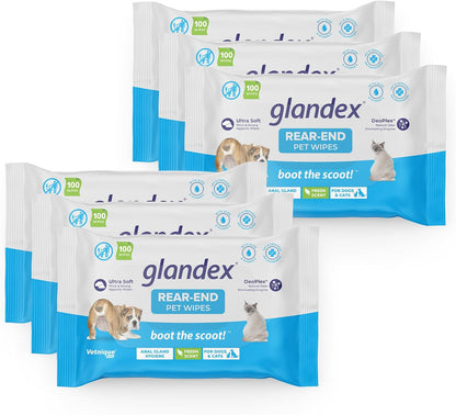 Vetnique Labs Glandex Dog Wipes for Pets Cleansing & Deodorizing Anal Gland Hygienic Wipe​S for Dogs & Cats with Vitamin E, Skin Conditioners and Aloe (600Ct)