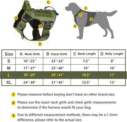 WINGOIN Gray Large Tactical Dog Harness No Pull Adjustable Reflective K9 Military Gray Dog Vest Harnesses with Easy Control Handle for German Shepherd Service Dog (L)