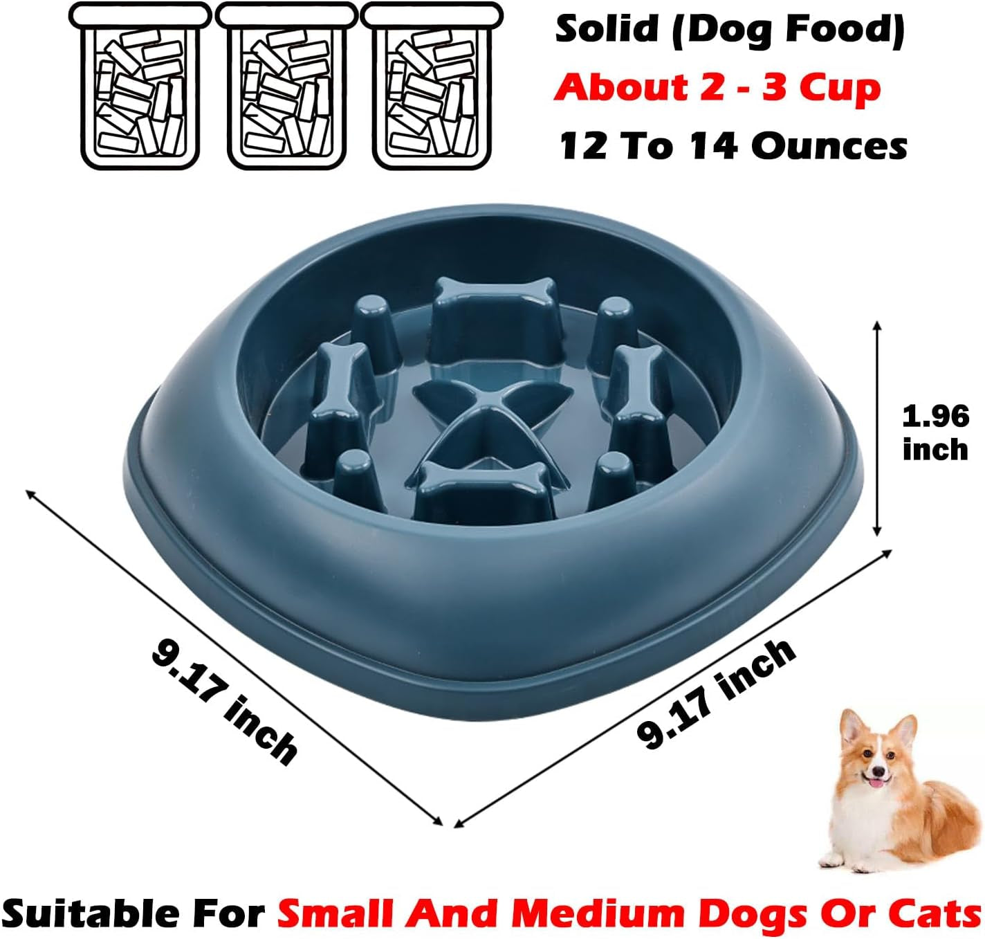 CAISHOW Slow Feeder Dog Bowls 2Pcs Puzzle Dog Bowls, Non Slip Interactive Dog Feeding Bowls Slow Down Eating, Bloat Stop Maze Dog Dishes for Small Medium Size Dogs(Set Blue Pink)