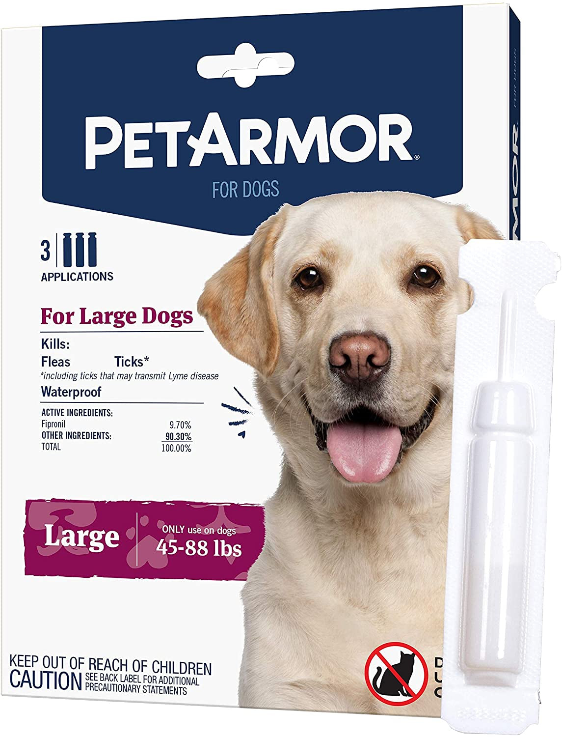 Petarmor for Dogs, Flea and Tick Treatment for Large Dogs (45-88 Pounds), Includes 6 Month Supply of Topical Flea Treatments