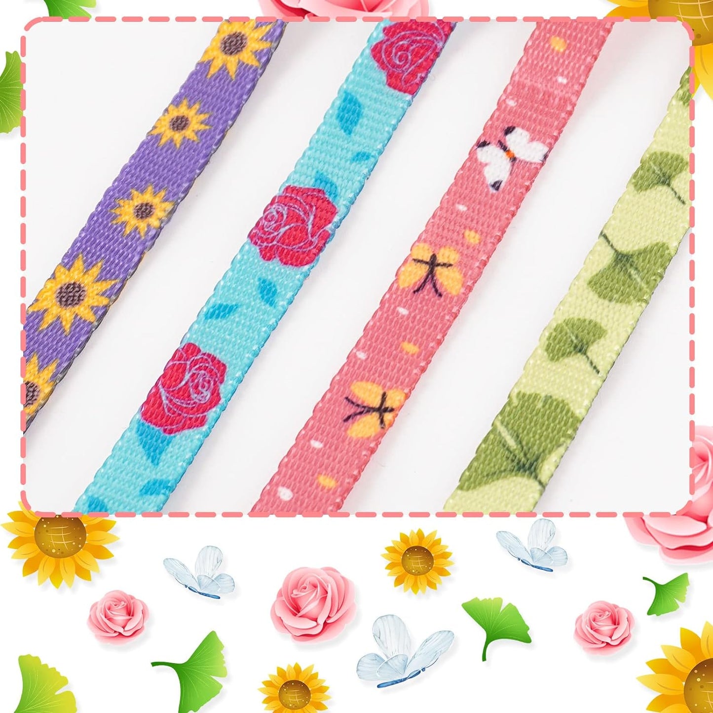 Azuza 4 Pack Halloween Kitten Collar Breakaway,Quick Release Safe Buckle Adjustable Kitten Collars, Skull Crossbones, Crossbones, Pink Leopard and Blue Leopard