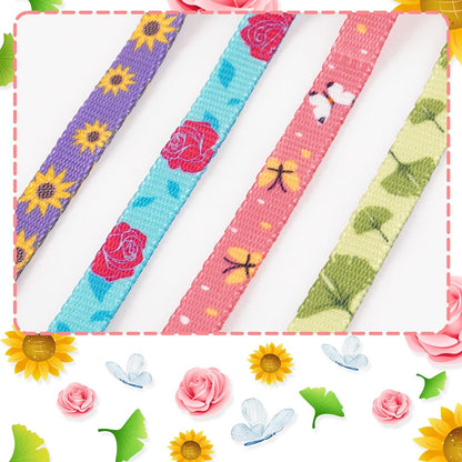 Azuza 4 Pack Halloween Kitten Collar Breakaway,Quick Release Safe Buckle Adjustable Kitten Collars, Skull Crossbones, Crossbones, Pink Leopard and Blue Leopard