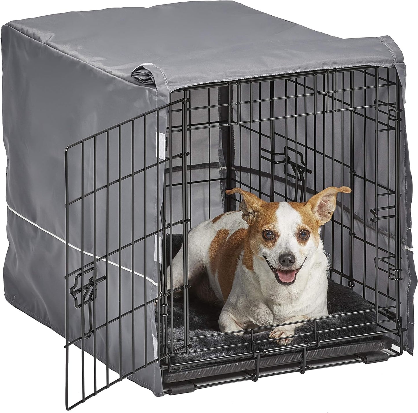 New World Double Door Dog Crate Kit Includes One Two-Door Crate, Matching Gray Bed & Gray Crate Cover, 24-Inch Kit Ideal for Small Dog Breeds