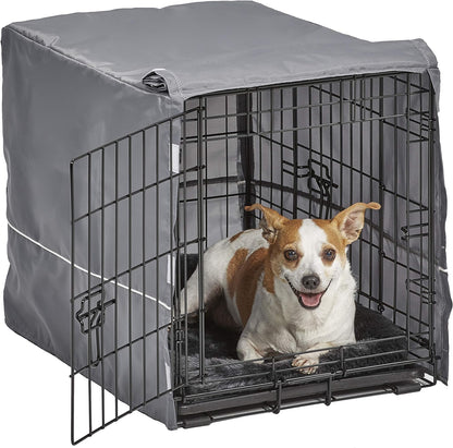 New World Double Door Dog Crate Kit Includes One Two-Door Crate, Matching Gray Bed & Gray Crate Cover, 24-Inch Kit Ideal for Small Dog Breeds