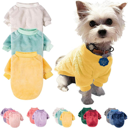 Fabricastle Dog Sweater, Pack of 3, Dog Clothes, Dog Coat, Dog Jacket for Small or Medium Dogs Boy or Girl, Ultra Soft and Warm Cat Pet Sweaters (Medium, Beige,Light Green,Yellow)