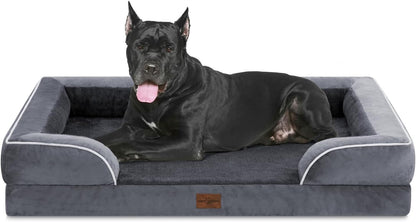 Waterproof Orthopedic Foam Dog Beds, XXL Orthopedic Dog Bed for Extra Large Dogs, Washable Dog Sofa Bed with Removable Cover & Non-Slip Bottom(Xx-Large,Dark Grey)