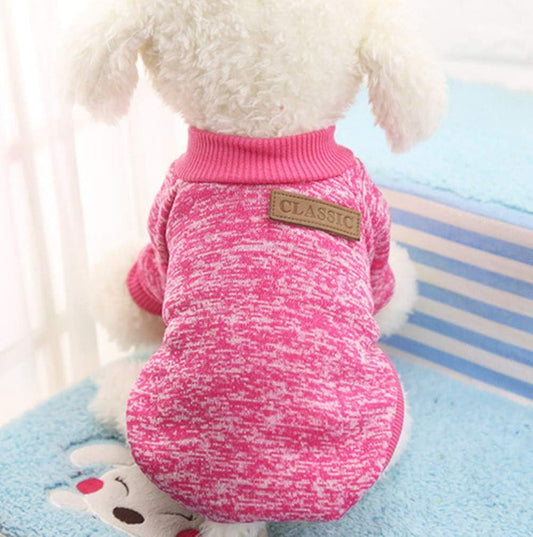 Idepet Pet Dog Classic Knitwear Sweater, Soft Fleece Coat for Small,Medium Dog,Warm Pet Dog Cat Clothes,Soft Puppy Customes (XL, Rosered)