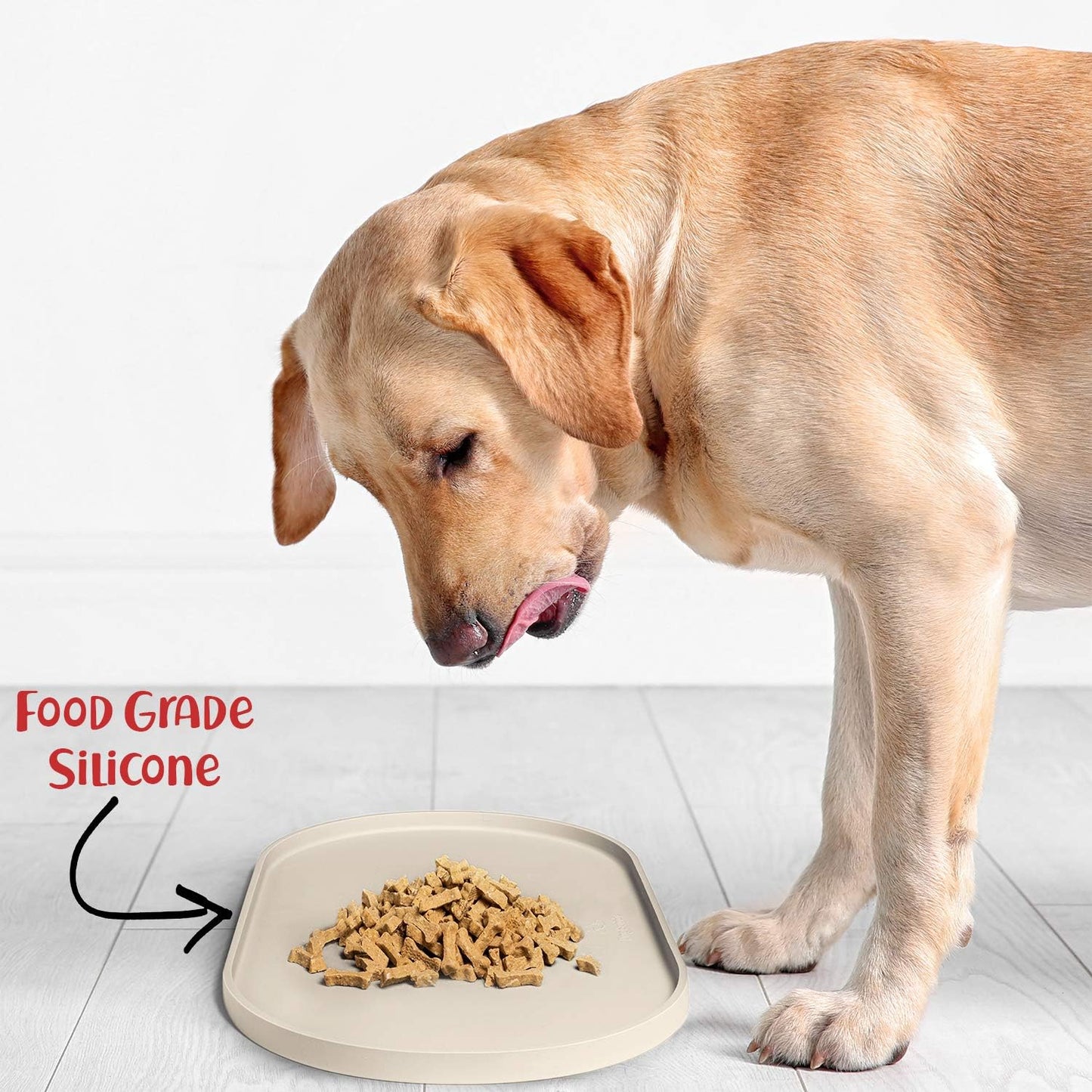 Dogbuddy Dog Food Mat - Waterproof Dog Bowl Mat, Silicone Dog Mat for Food and Water, Pet Food Mat with Edges, Nonslip Dog Feeding Mat, Dog Food Mats for Floors (XXL: 32" X 19", Dove)