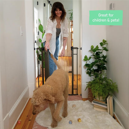 Summer Infant Multi-Use Decorative Extra Tall Safety Pet and Baby Gate, 28.5'-48' Wide, 36' Tall,Pressure or Hardware Mounted,Install on Wall or Banister in Doorway or Stairway,Auto Close Door-Bronze