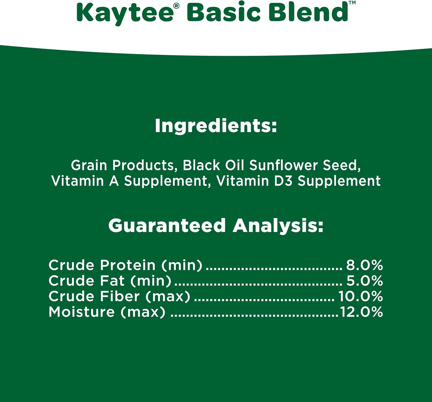 Kaytee Wild Bird Food Basic Seed Blend, 5 lb