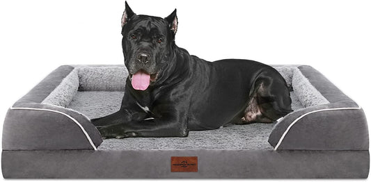 XXL Orthopedic Dog Bed for Extra Large Dogs, Waterproof Orthopedic Foam Dog Beds, Washable Dog Sofa Bed with Removable Cover & Non-Slip Bottom(Xx-Large,Grey)