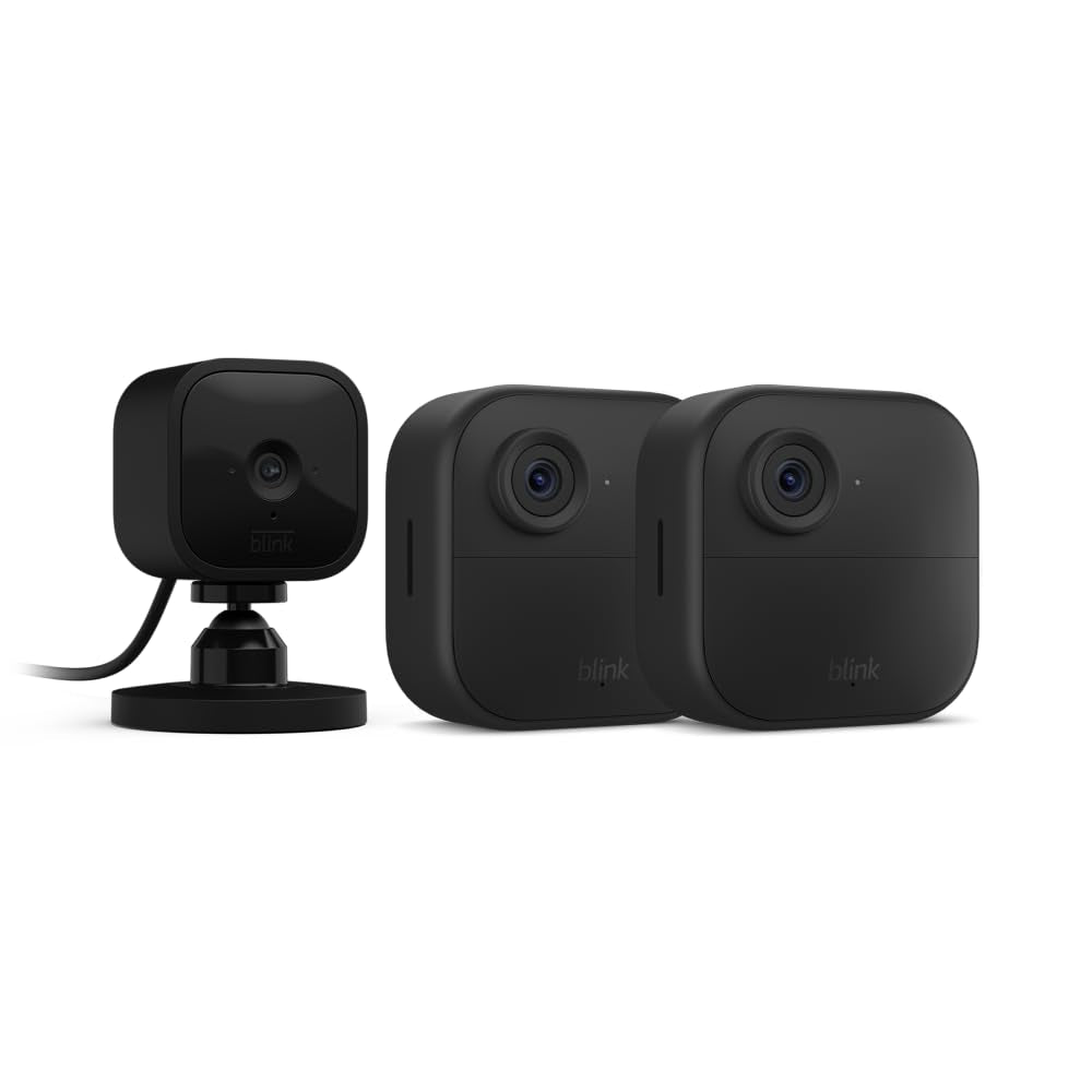 Blink Outdoor 4 (4Th Gen) + Blink Mini – Smart Security Camera, Two-Way Talk, HD Live View, Motion Detection, Set up in Minutes, Works with Alexa – 1 Camera System + Mini (Black)