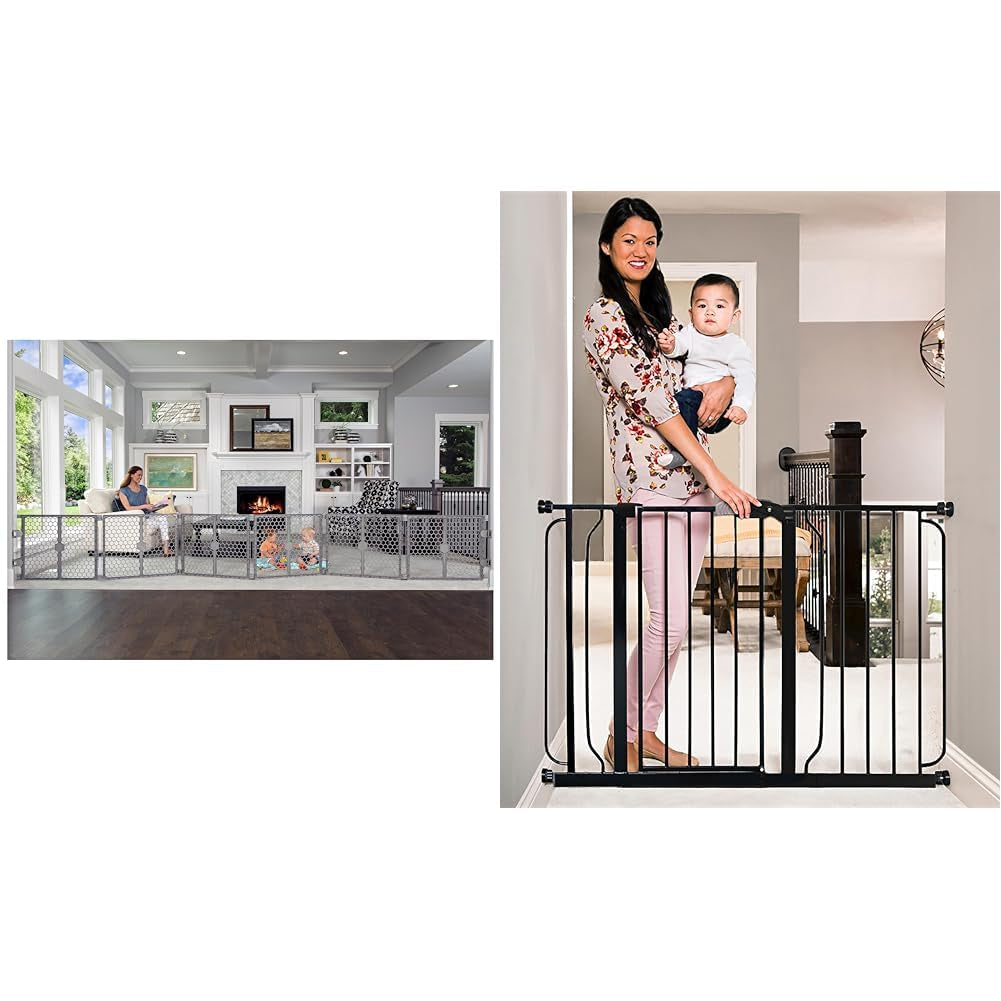 Regalo 192" Super Wide Adjustable Baby Gate and 49" Extra Wide Baby Gate Bundle