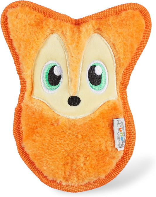 Outward Hound Durablez Tough Plush Squeaky Dog Toy, Fox, Orange, XS