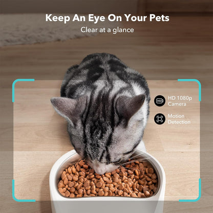 PETLIBRO Automatic Cat Feeder with Camera, 1080P HD Video with Night Vision, 5G Wifi Pet Feeder with 2-Way Audio, Low Food & Blockage Sensor, Motion & Sound Alerts for Cat & Dog Single Tray