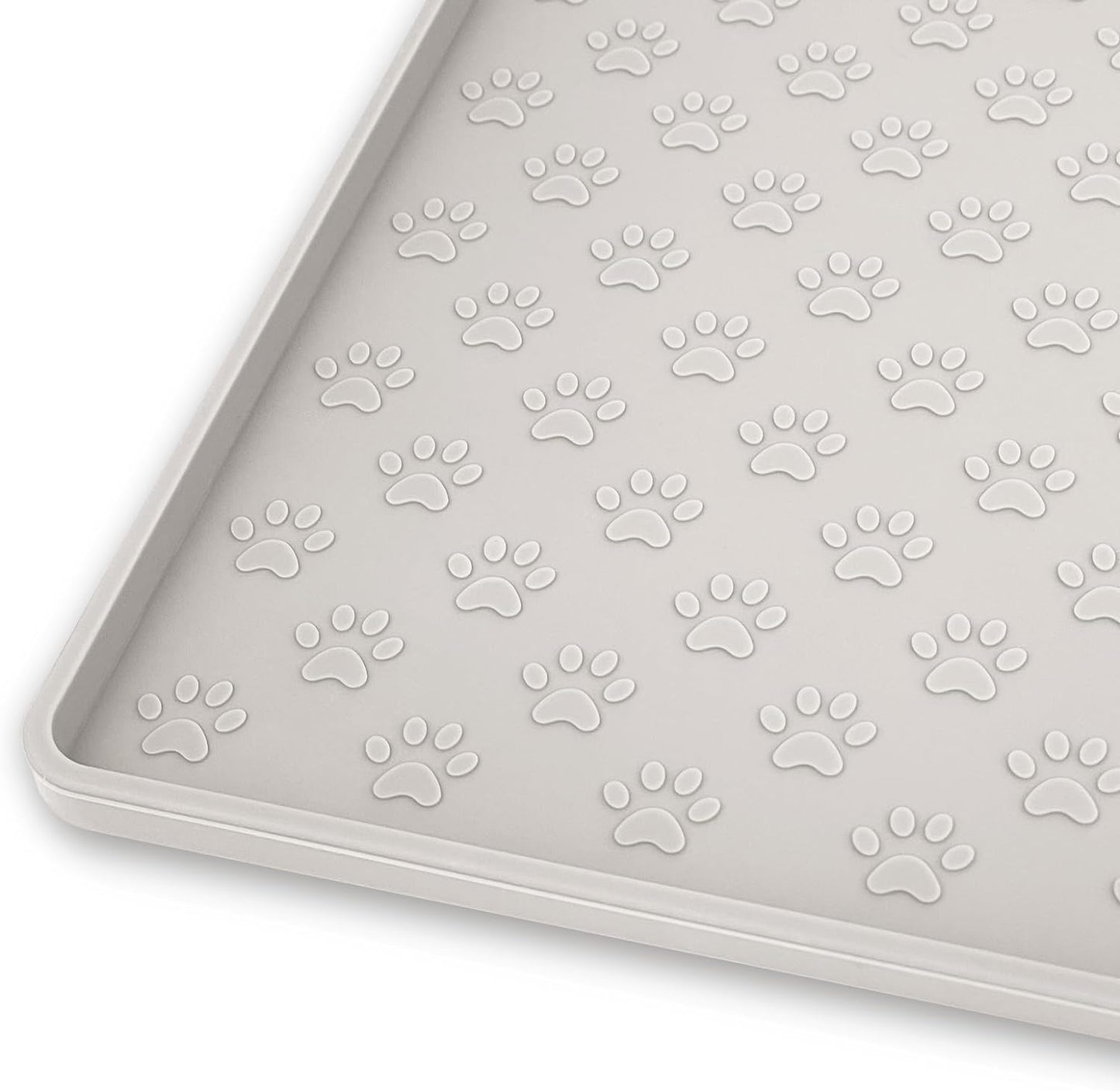 Ptlom Dog Food Mat Anti-Slip Dog Bowl Mats for Food and Water, High-Lips Dog Feeding Mat Waterproof Pet Placemat Prevent Messy Spills to Floor, Silicone Puppy Tray for Small Medium Large Dogs Cats