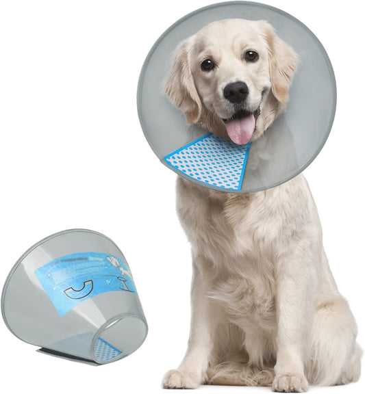 Supet Dog Cone Collar Adjustable after Surgery, Comfortable Pet Recovery Collar & Cone for Large Medium Small Dogs, Elizabethan Dog Neck Collar Plastic Practical