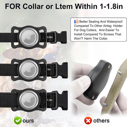 Airtag Dog Collar Holder [2Pack] Airtag Watch Dog Collar | Waterproof Protective Case for Apple Airtag,Metal Case Prevents Chewing,For Medium to Large Dog Collar/Backpack