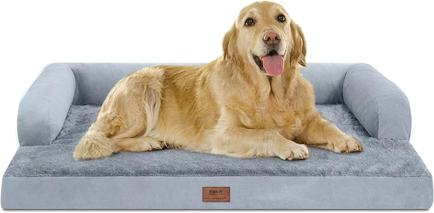 Large Dog Bed Orthopedic Washable: Beds Bolster - XL Xlarge Big Dogs - Memory Foam - Couch Sofa - Waterproof with Removable Cover