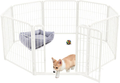 FXW Homeplus Dog Playpen Designed for Indoor Use, 24" Height for Puppy and Small Dogs, White│Patented