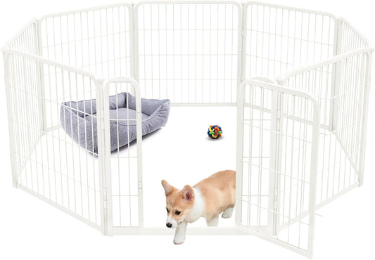 FXW Homeplus Dog Playpen Designed for Indoor Use, 24" Height for Puppy and Small Dogs, White│Patented