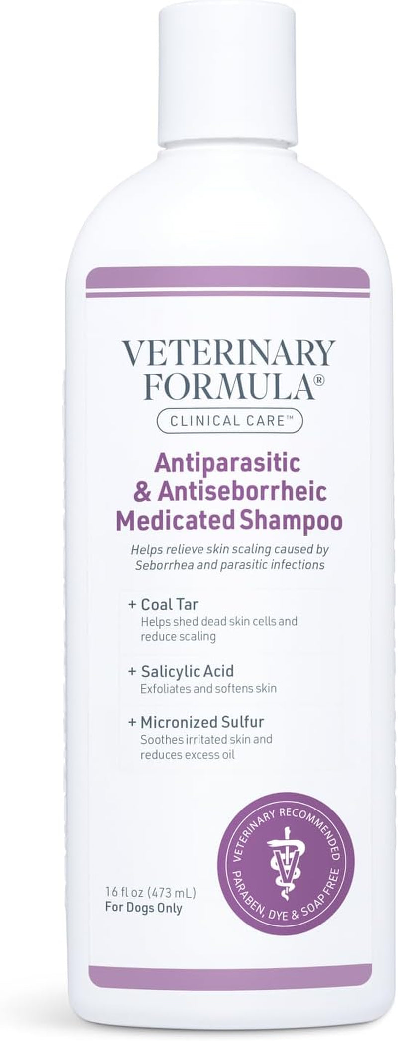 Veterinary Formula Clinical Care Antiparasitic & Antiseborrheic Medicated Dog Shampoo, 128Oz – Help Alleviate Your Dog'S Flaky Skin and Coat – Paraben, Dye, Soap Free