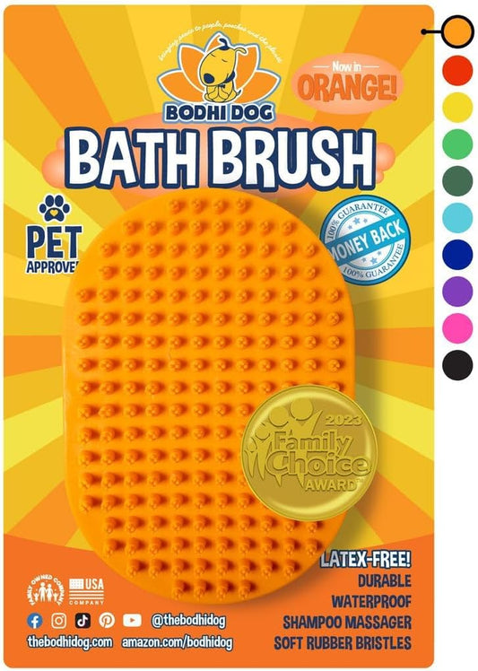 Bodhi Dog Shampoo Brush | Pet Shower & Bath Supplies for Cats & Dogs | Dog Bath Brush for Dog Grooming | Long & Short Hair Dog Scrubber for Bath | Professional Quality Dog Wash Brush