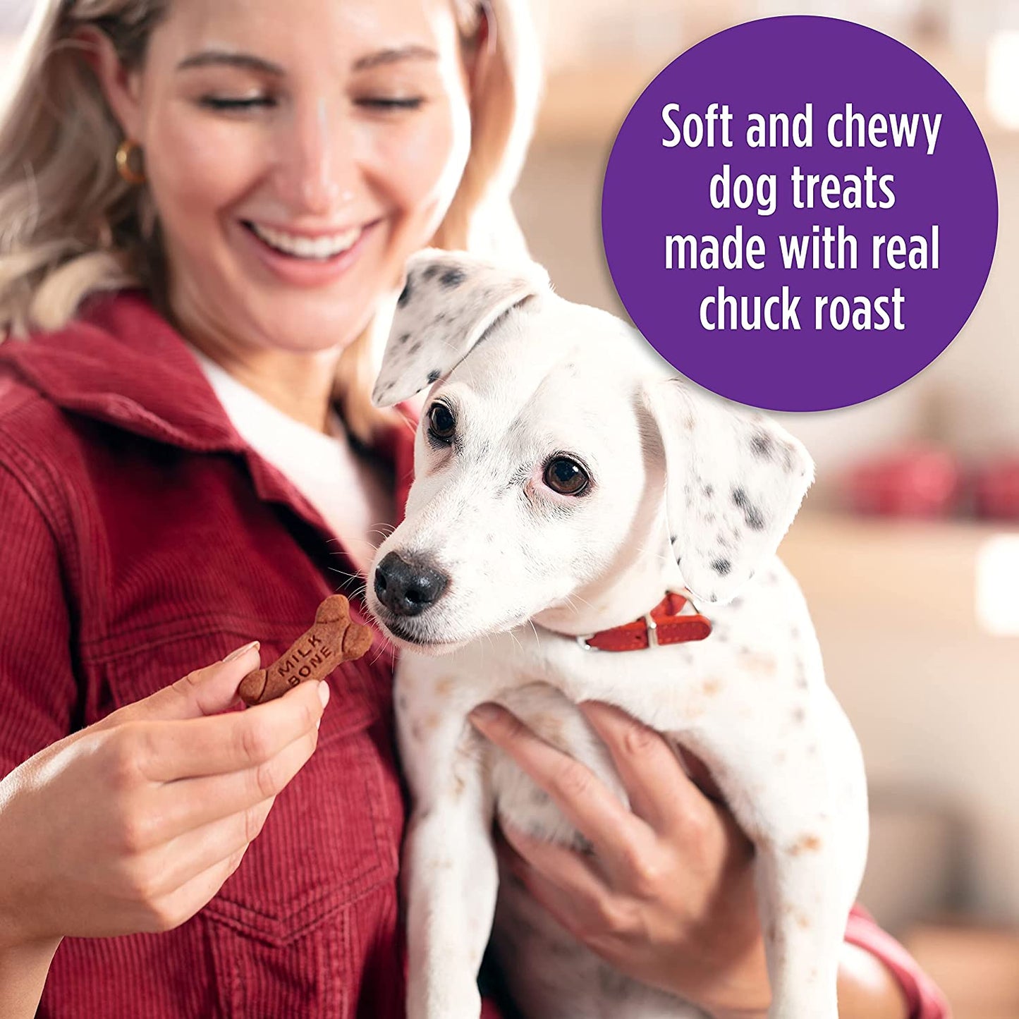 Milk-Bone Soft & Chewy Dog Treats Bundle: Beef & Filet Mignon Recipe 25 Ounce + Real Bacon 25 Ounce