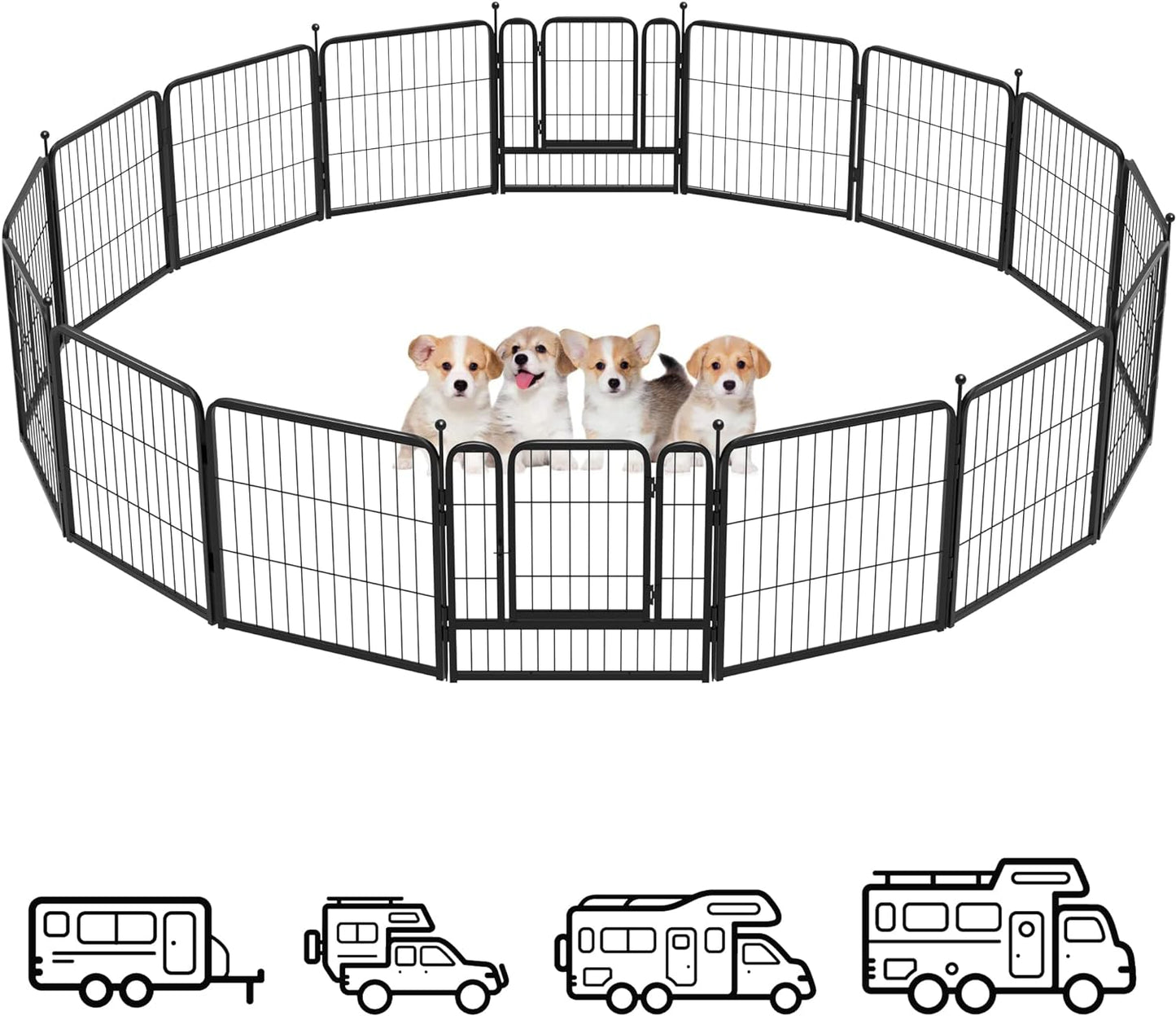 FXW Instant Dog Playpen Designed for RV Trips, 24" Height for Puppy and Small Dogs│Patented