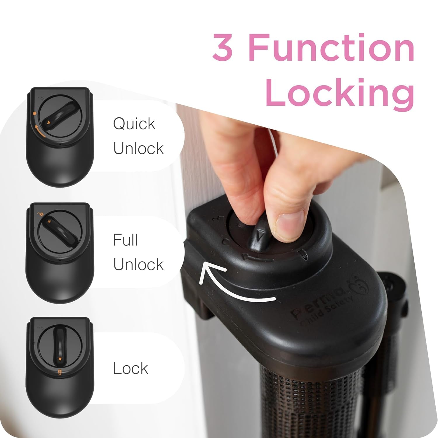 Retractable Baby Gate Perma Child Safety 41" Tall X 71” Wide, Mesh, for Stairs, Doorways, Dogs, Pets, Indoor, Outdoor, One-Handed Operation, Locking, Easy Install, Hardware Mount, Black