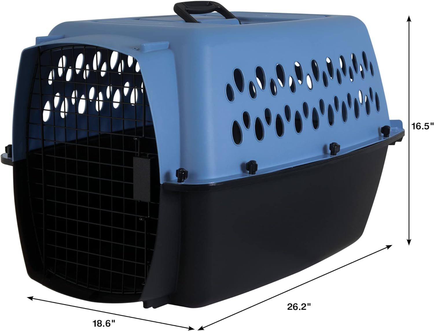 Petmate Pet Porter Fashion Dog Kennel 24", Pale Aqua & Black, for Pets 15-20Lbs