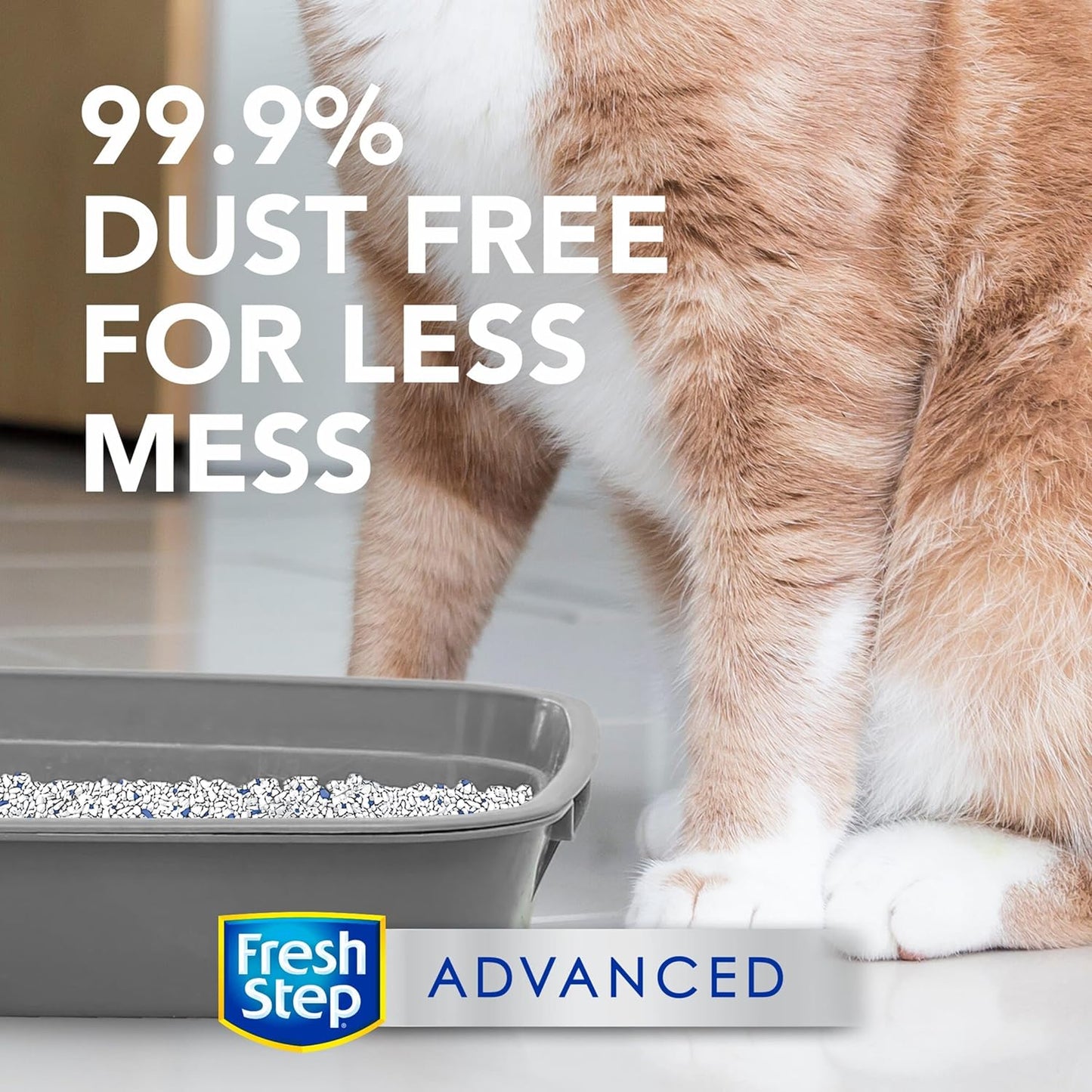 Fresh Step Clumping Cat Litter, Multi-Cat, Advanced Long Lasting Odor Control Kitty Litter with Activated Charcoal, Low Dust Formula, 18.5 Lb