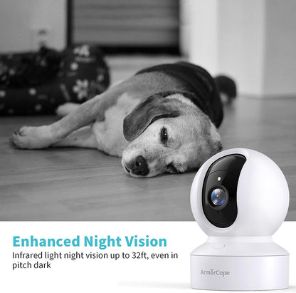 Pet Camera, 2K HD Dog Camera with Phone APP, 360° Pan/Tilt View Puppy Cam, One Click Call for Baby Monitor, Magivpix Night Vision,Motion Tracking Alarm with Cloud/Local Sd,Home Indoor Security Cam