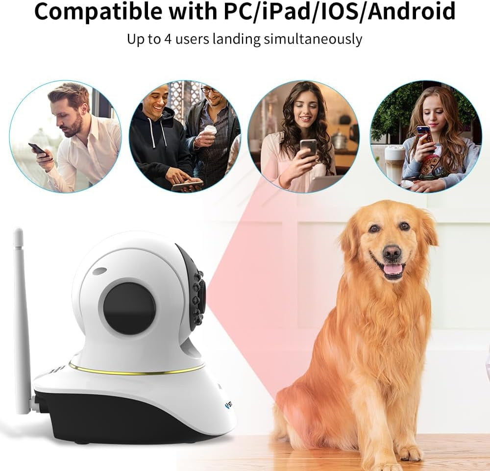 VSTARCAM Pet Camera with Laser, 3MP 2.4Ghz Wifi Interactive Dog & Cat Laser Toy Camera with Night Vision, Motion Detection Alerts, APP Remote Control Indoor Security Camera for Pet Monitoring