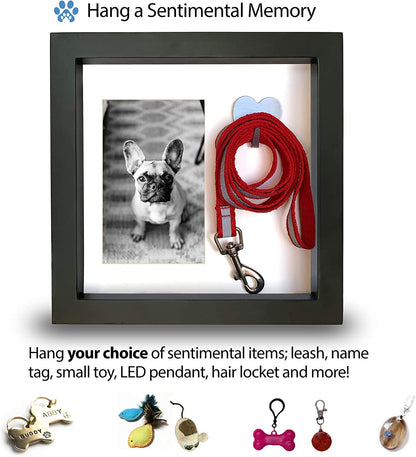 Dog Memorial Picture Frame with 5 Display Options- Dog Collar Memorial Frame Gift - Cat or Dog Pet Loss Gift for a Grieving Friend - Pet Remembrance Gift and Sympathy Photo Keepsake