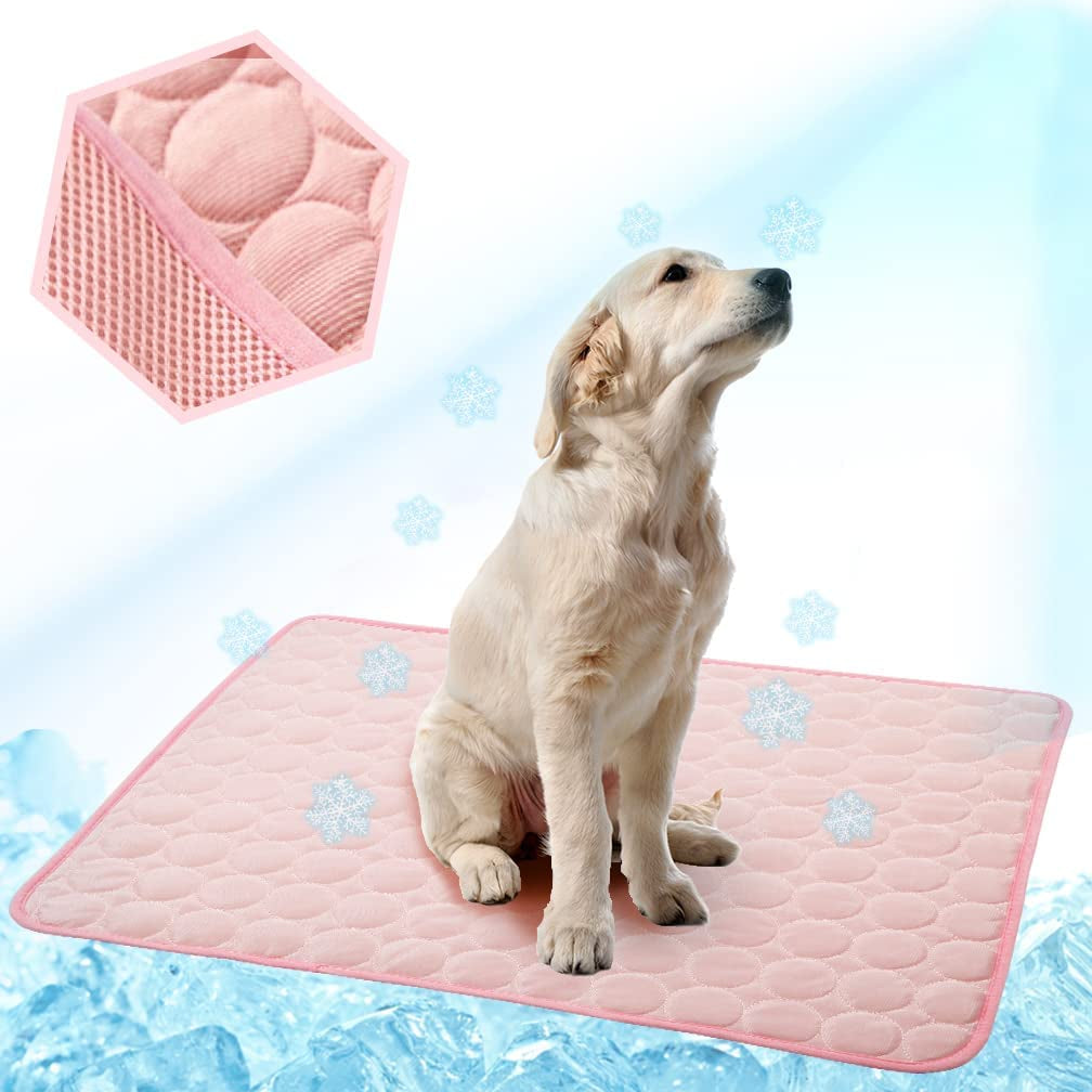 Washable Dog Cooling Mat Ice Silk Cooling Mat for Dogs Pet Self Cooling Pad Blanket Dog Cooling Pad for Indoor & Outdoor Car Seats