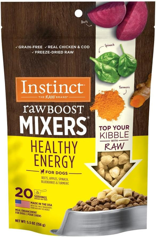 Instinct Raw Boost Mixers Freeze Dried Raw Dog Food Topper, Grain Free Dog Food Topper with Functional Ingredients 5.5 Ounce (Pack of 1)