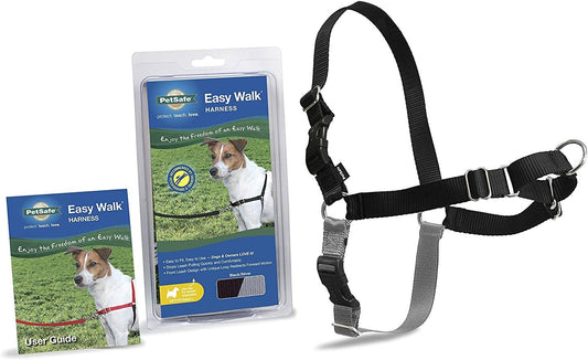 Petsafe Easy Walk No-Pull Dog Harness - the Ultimate Harness to Help Stop Pulling - Take Control & Teach Better Leash Manners - Helps Prevent Pets Pulling on Walks - Petite/Small, Black/Silver