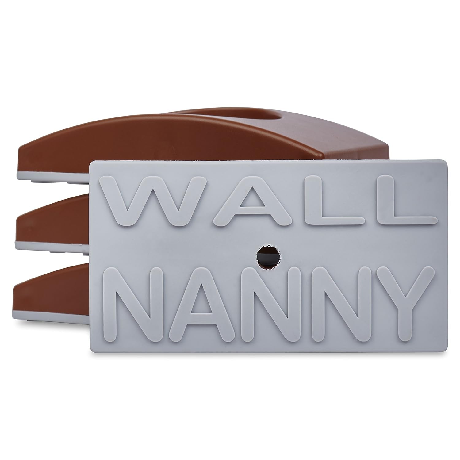 Wall Nanny - Baby Gate Wall Protector (Made in USA) Protect Walls from Pet Gates & Dog Gates - No Safety Hazard on Spindles - for Child Pressure Mounted Baby Gate for Stairs Cup Guard - Brown, 4 Pack