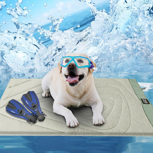 Zonli Dog Cooling Mat, 36" X 23" Medium, Cooling Pad Waterproof, Pet Cool Mats for Dogs and Cats Use in Crate, Tunk, Camping, Outdoors, Portable, Machine Washable, Durable, without Gel, Sage Green