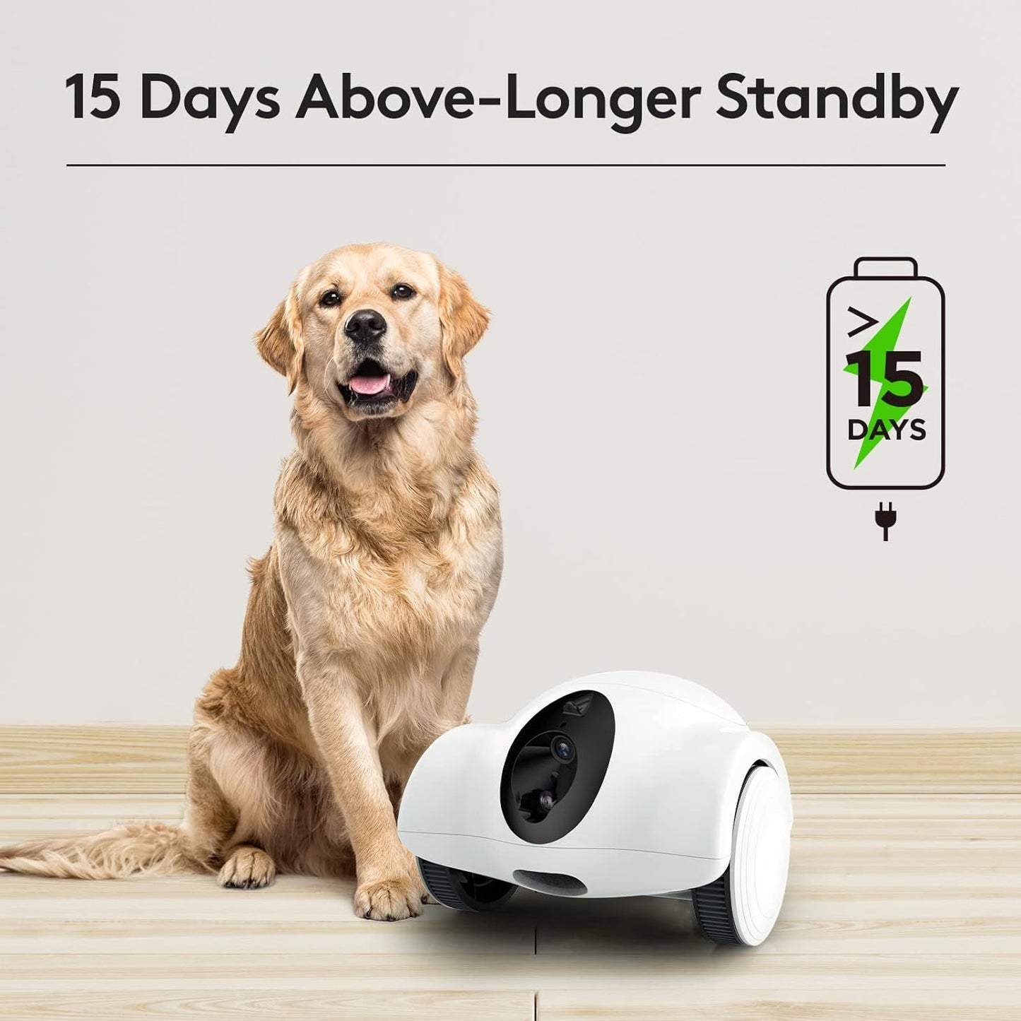 Dog Camera, 15 Days Long Standby Pet Robot for Dog Treat Camera, 1080P Full HD Dog Camera with Phone APP, 360°Move Freely, 2-Way Audio, No Monthly Fee(2.4G Wifi ONLY)