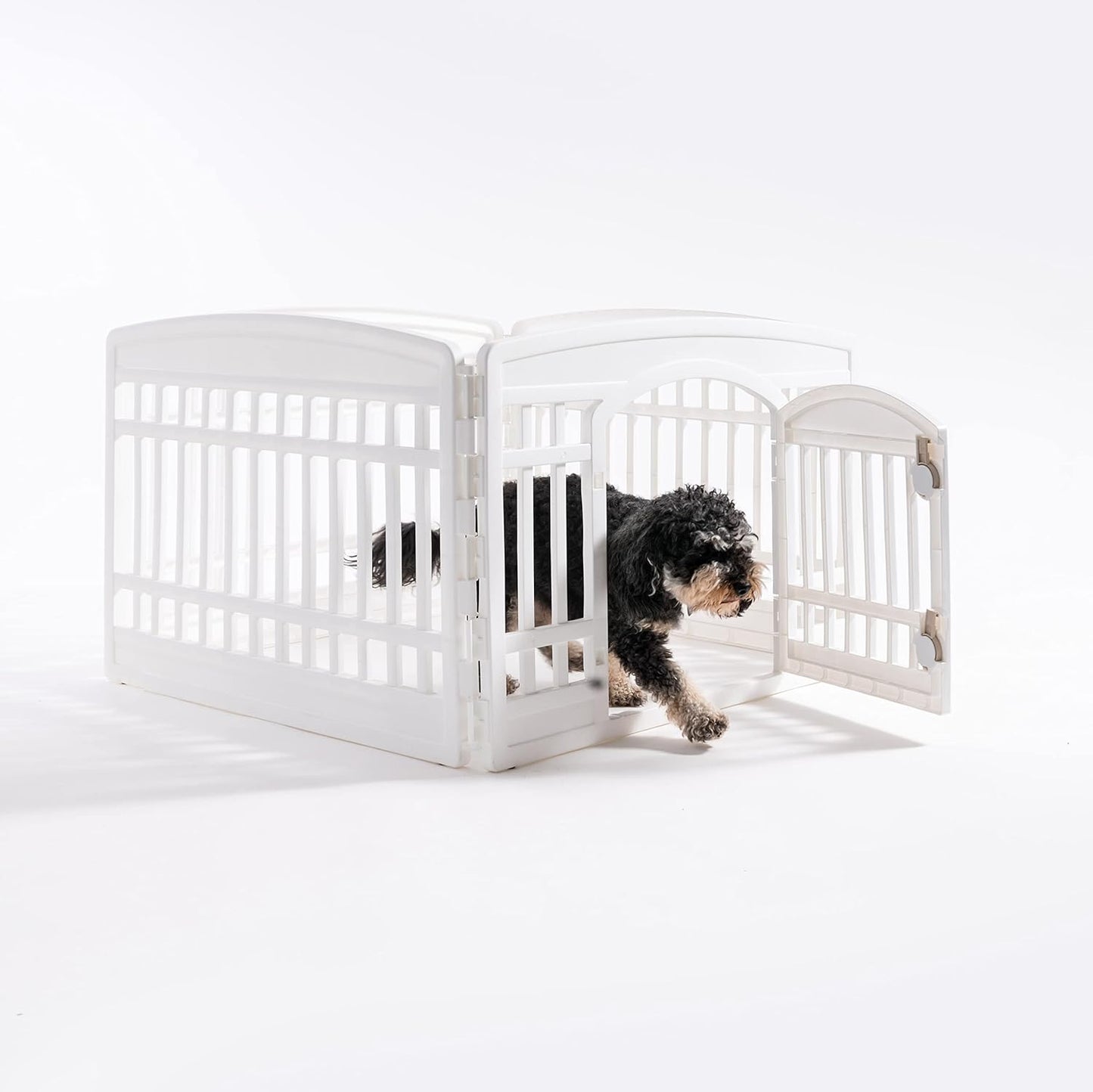 IRIS USA 24-Inch 4 Panel Exercise Pet Playpen with Door, Black