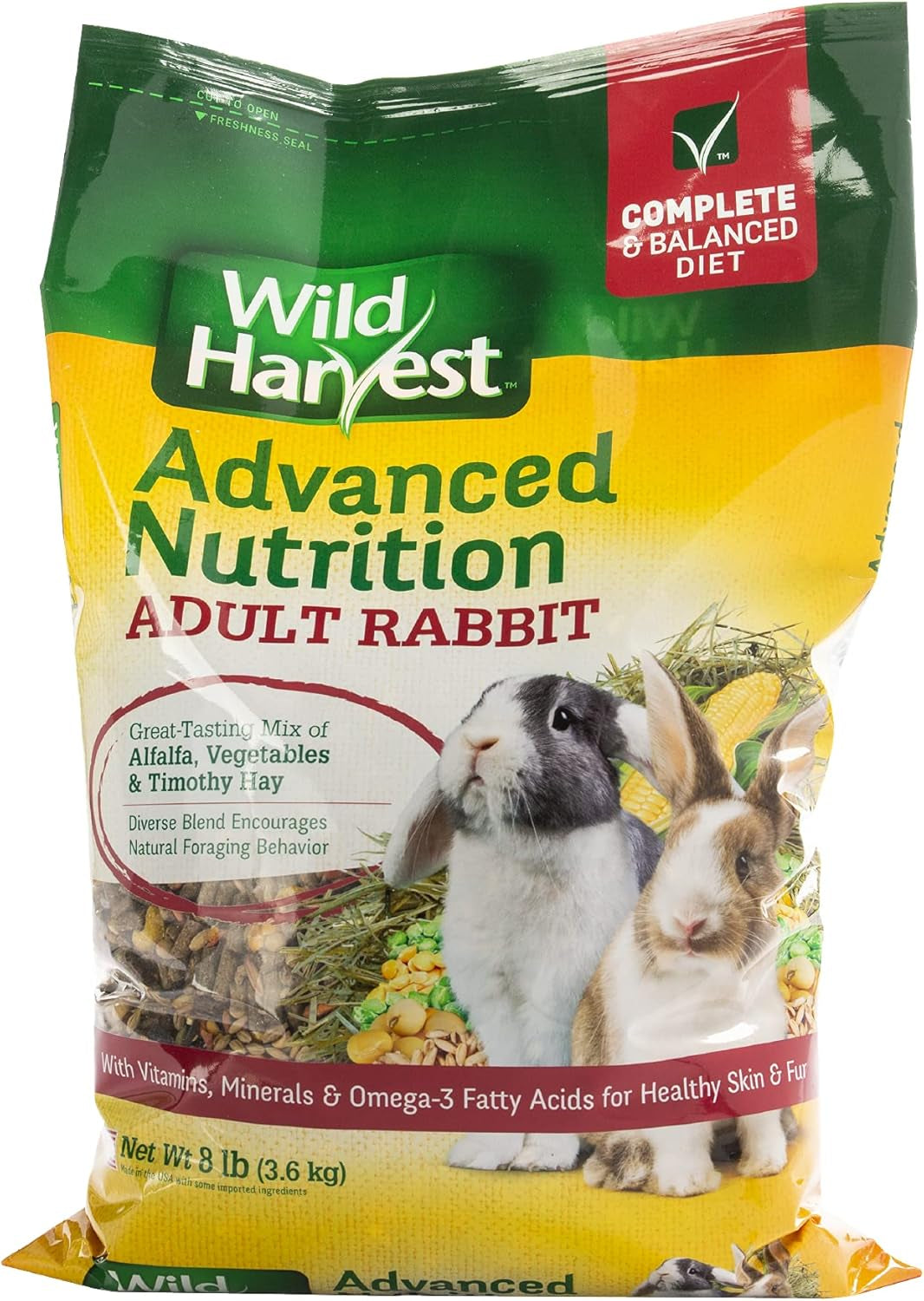 Wild Harvest Advanced Nutrition Diet For Adult Rabbits, 8 Lbs